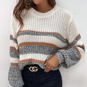 New Colorblock Rib-knit Sweater
